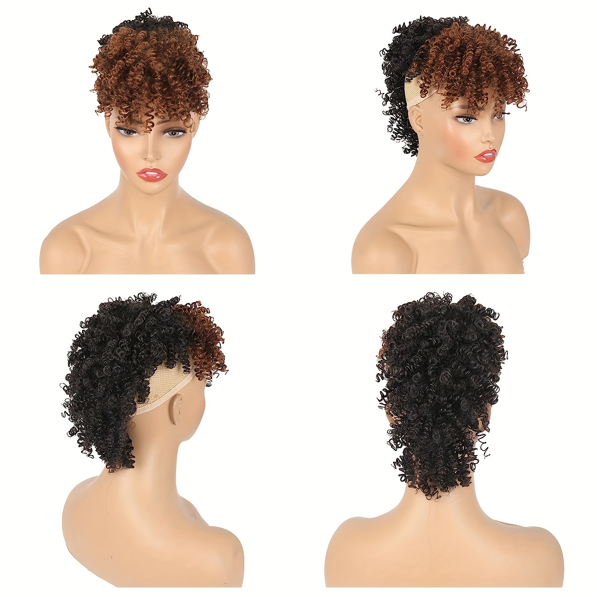 Mohawk Wig Afro Curly Mohawk Ponytails Women Curly Ponytails Temu