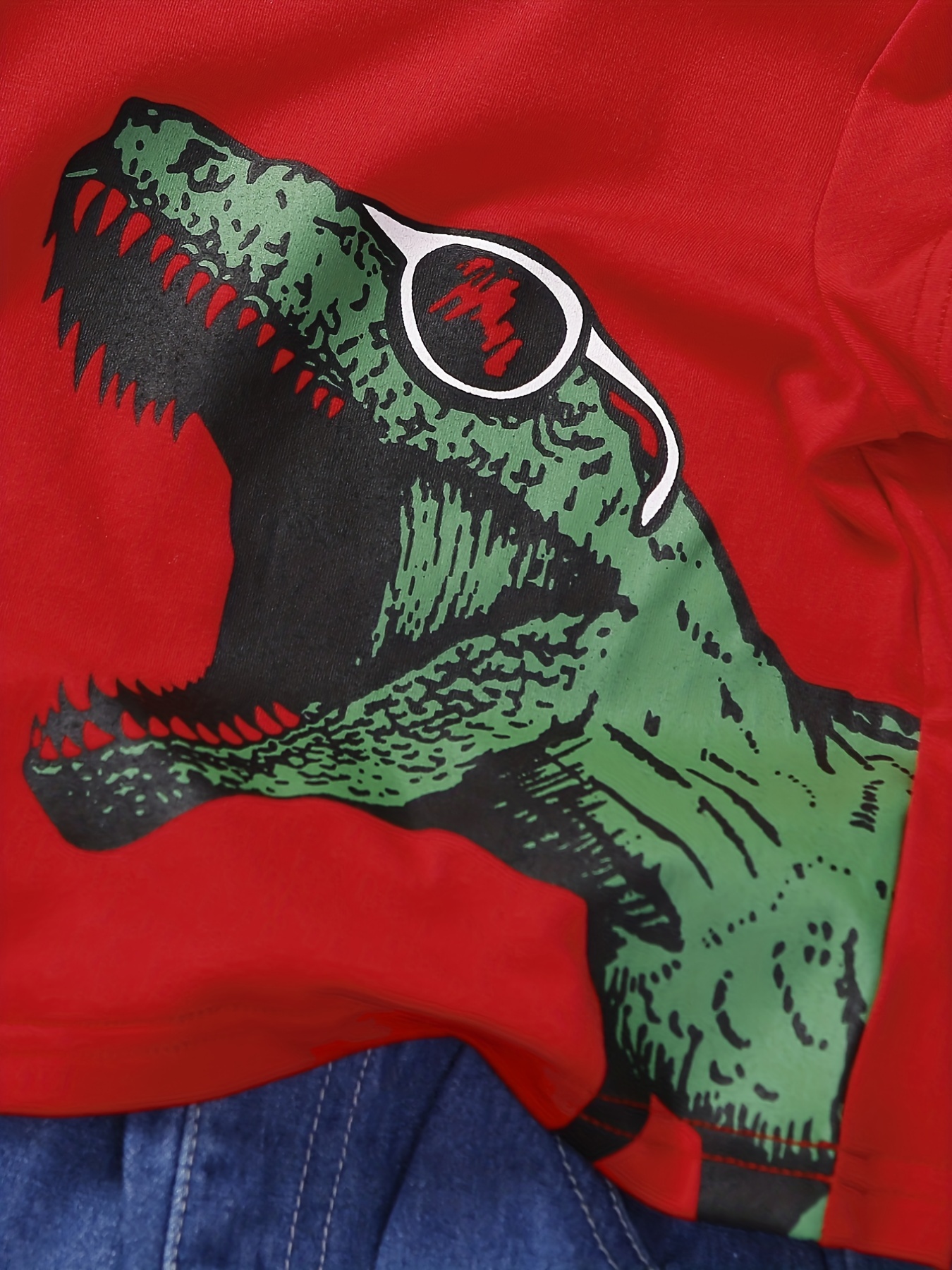 Boys Dinosaur T-Shirt & Denim Shorts Set