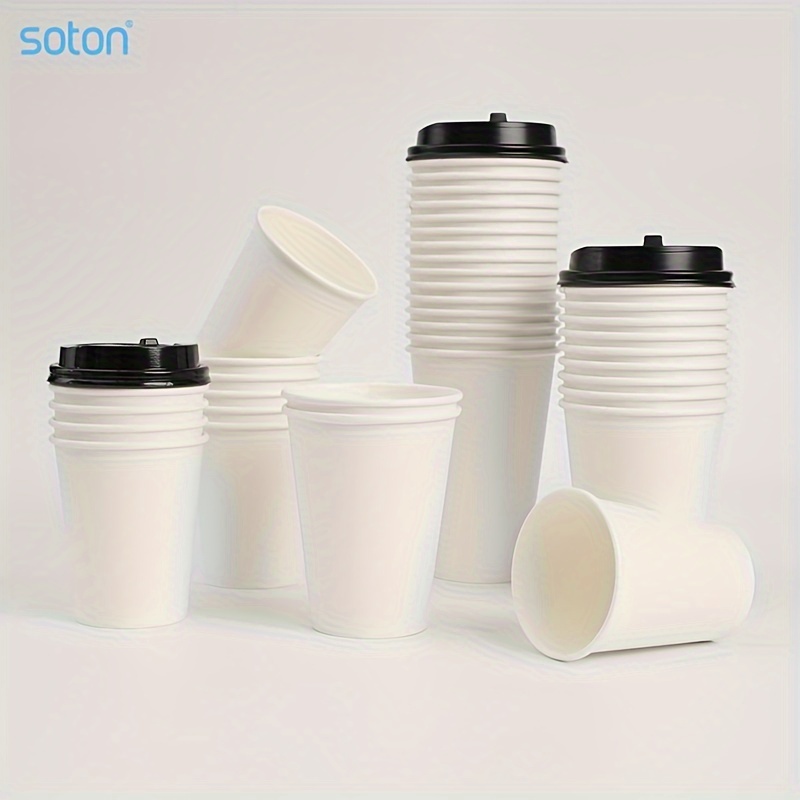 Disposable Recyclable Paper Cups Eco-Friendly Great for Tea, Coffee, NO LIDS