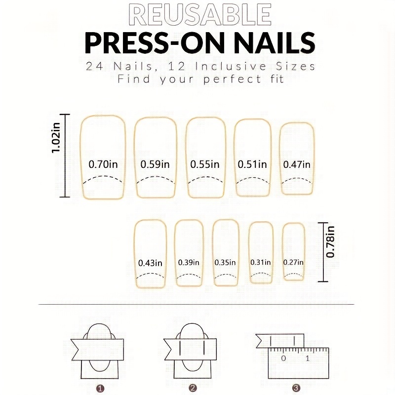 Y2k Press On Nails Medium Square Fake Nails With Heart And Rainbow ...