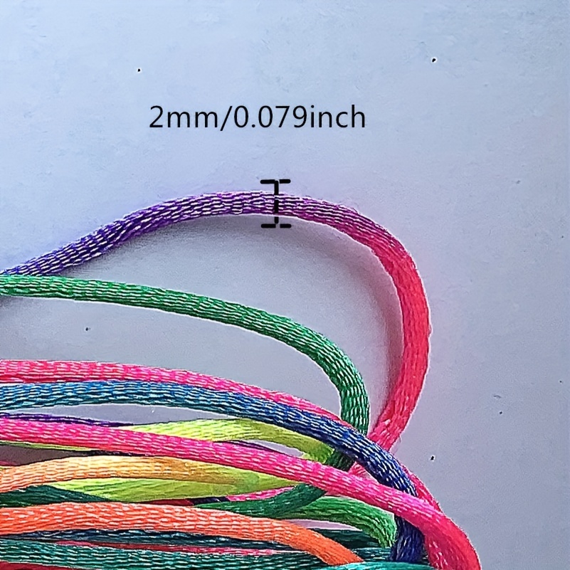 Dortrue Nylon Cord Satin String 2mm x 220 Yards 20 Colors Rattail Satin Silk Trim Cord for Friendship Bracelets, Necklaces, Jewelry Making, Chinese