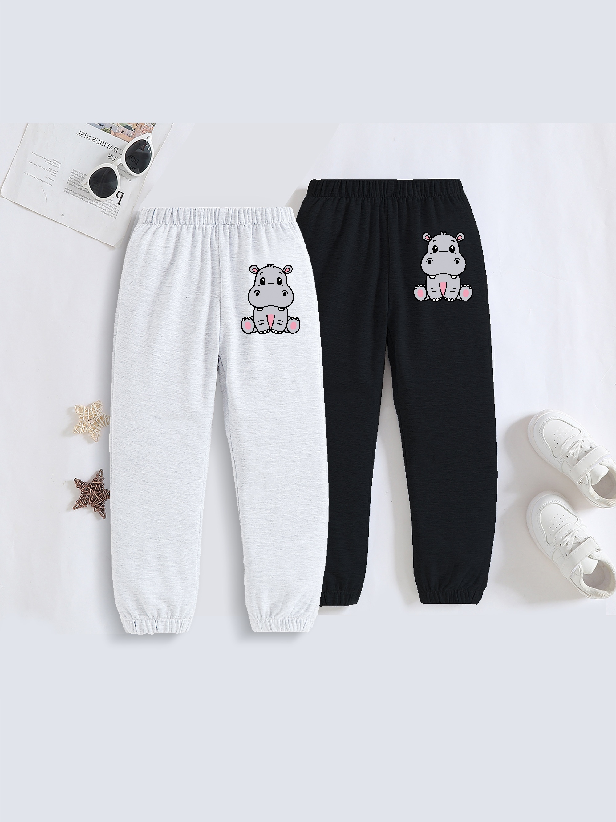 Cartoon Butterfly Graphic Sweatpants Girls High Waisted - Temu