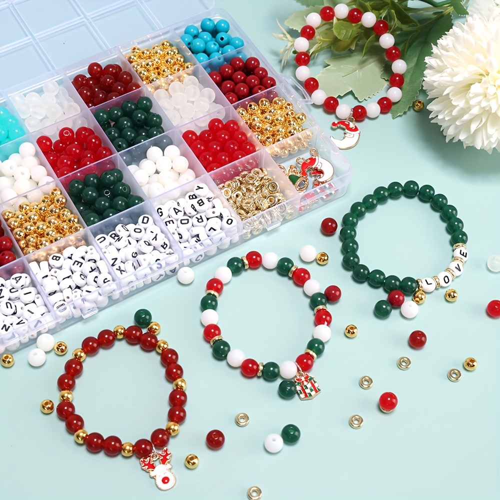 Transparent Color Glass Beads Bracelet Making Kit Glass - Temu