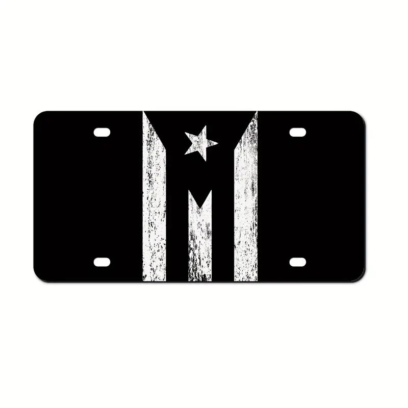 Puerto Rico Bandiera Stampata Targa Auto Universale Anteriore Con