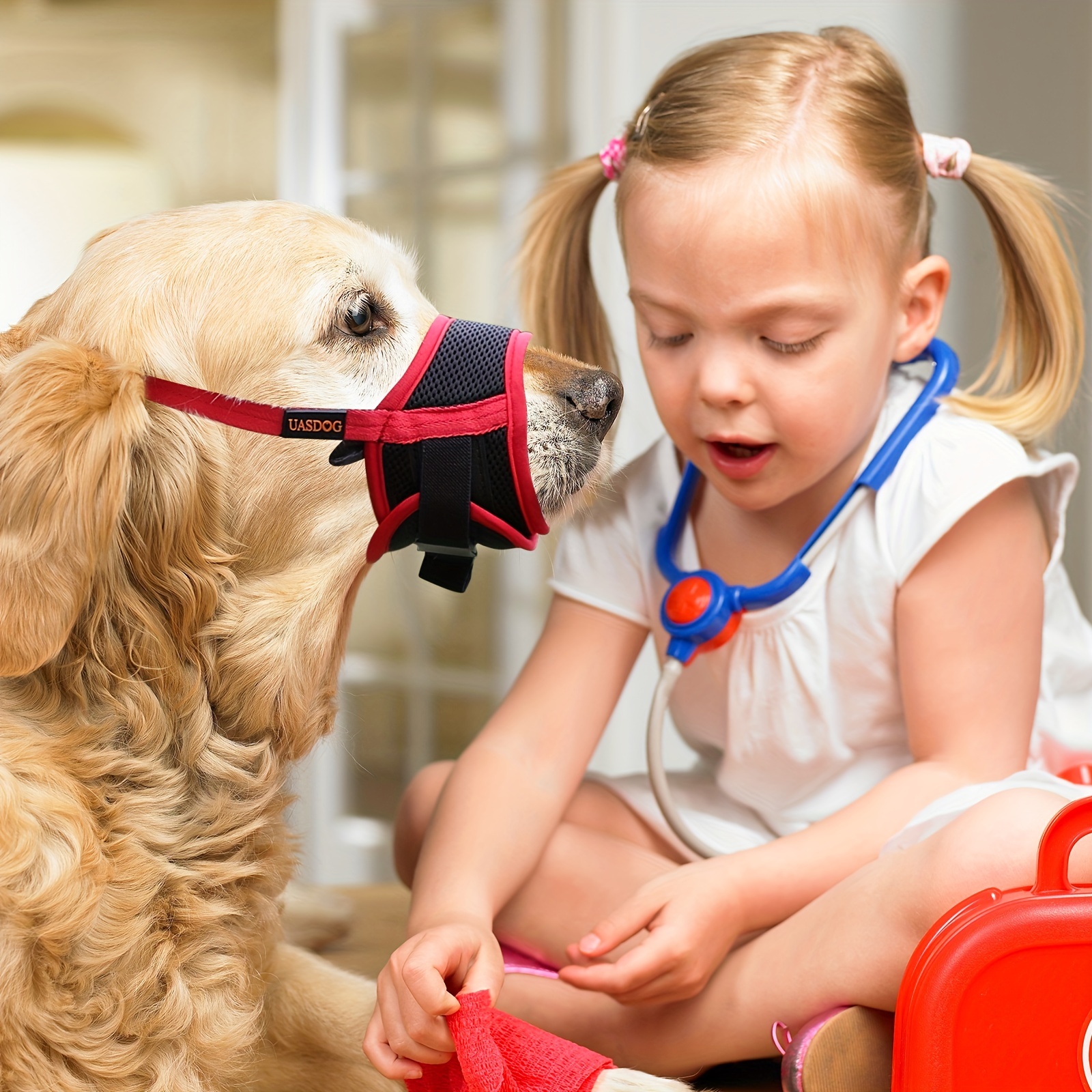 Baby muzzle outlet for biting