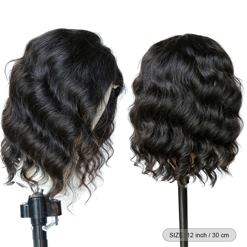 Short Bob Human Hair Body Wave Lace Front Wigs Pre Plucked - Temu