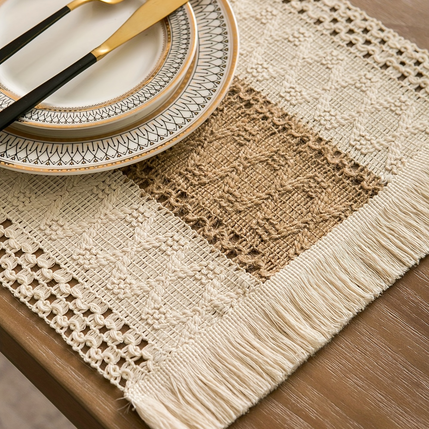 4 Pcs PU Table Mats Jow Leather Non-Slip Placemats for Dining