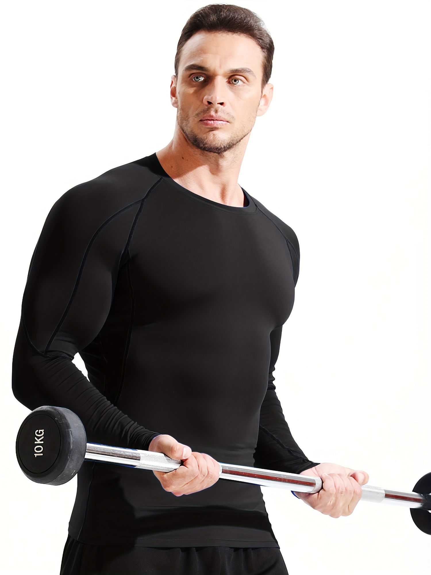 Buy RUXN Mens Semi high Neck Compression Shirts - Workout Athletics Shirt  for Men - Active Sports Drifit Long Sleeve Base Layer Online at  desertcartSeychelles