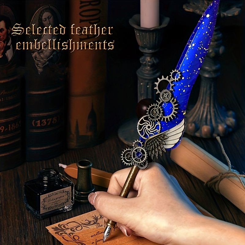 

Stylish Mechanical Feather Pen Set With Multiple Tips, Perfect For Beginners In Calligraphy. This European-inspired Pen Makes A Unique And Enchanting Holiday Gift.