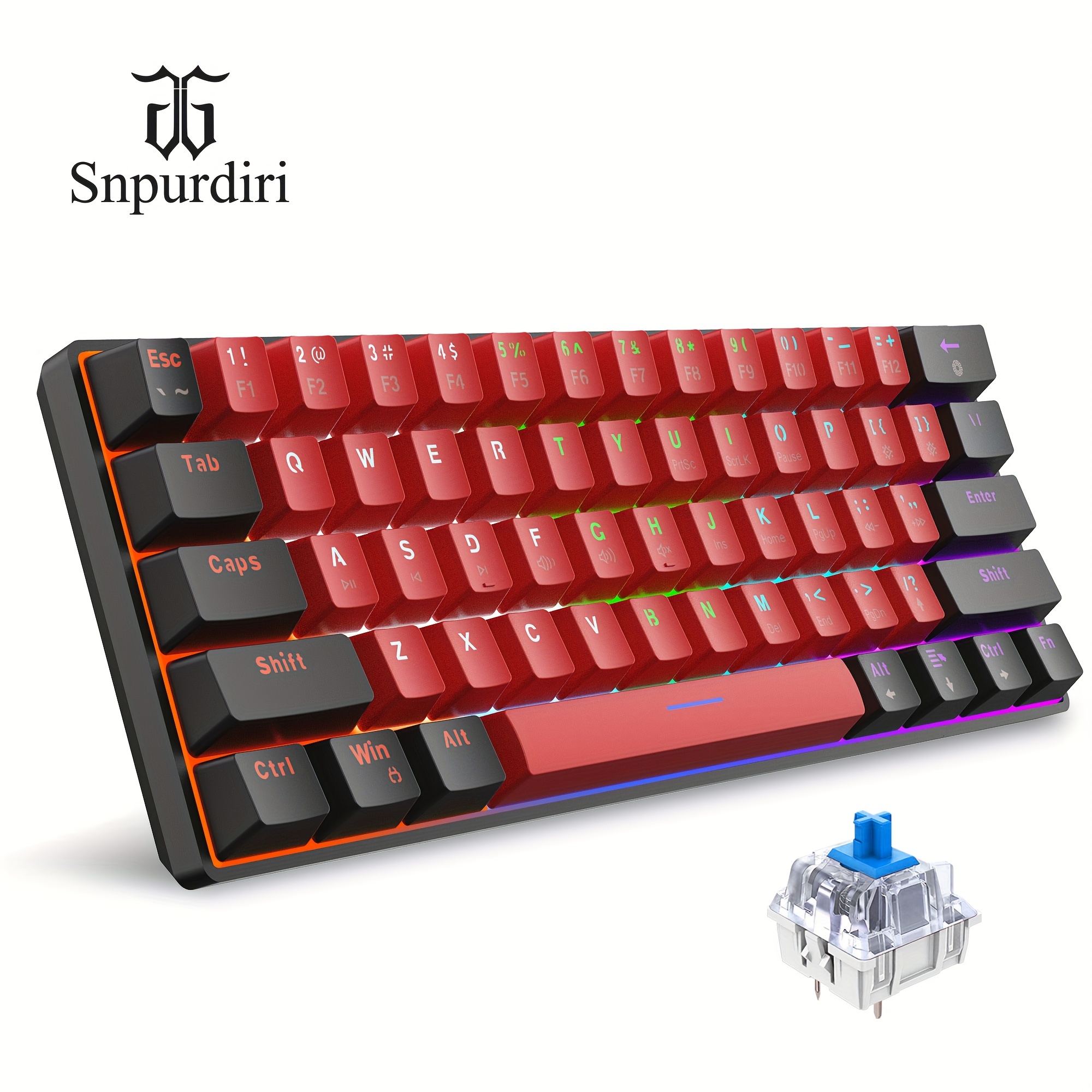 Red Keyboard For Computer - Temu
