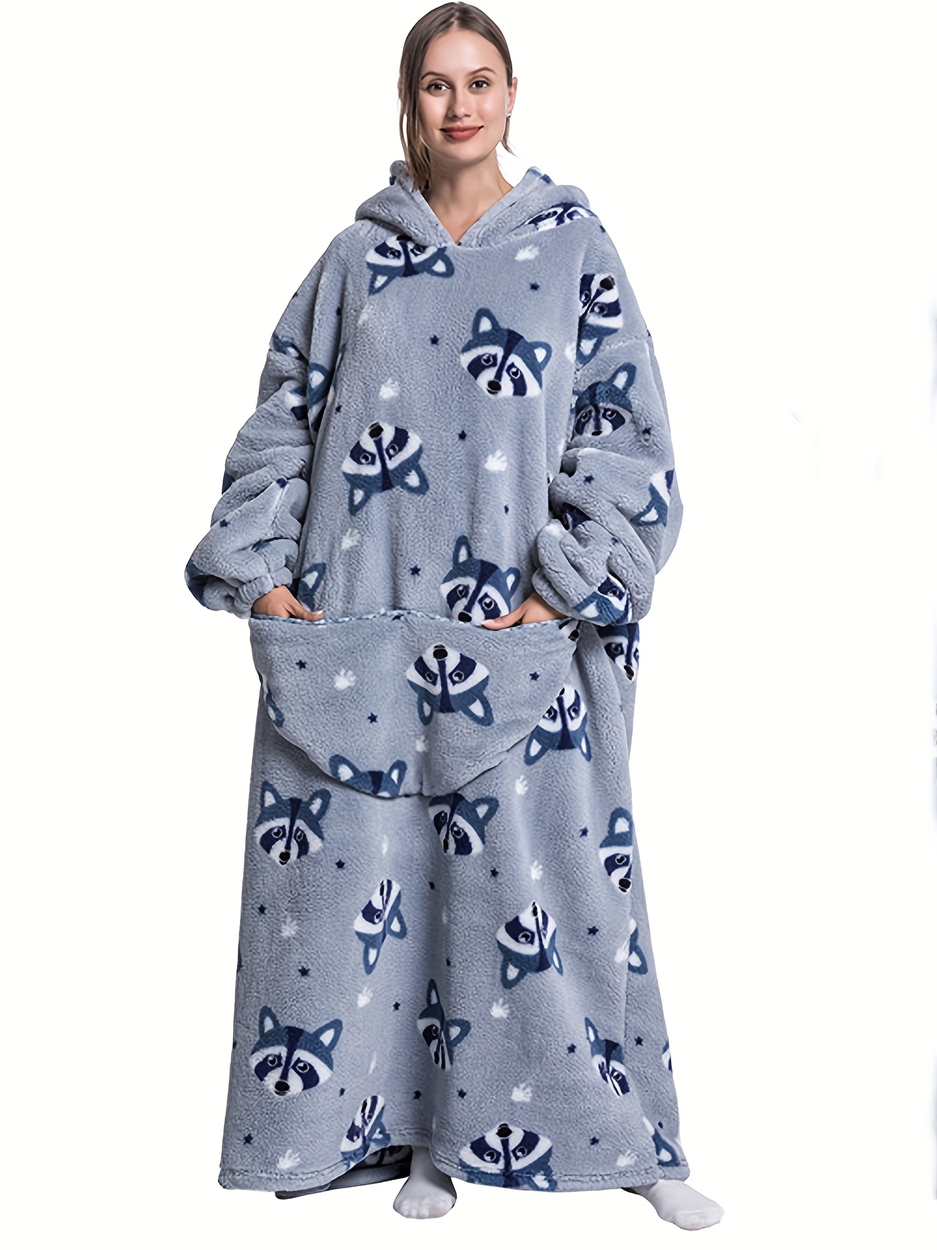 Extra Long Wearable Blanket Hoodie Oversized Hoodie Blanket - Temu Canada