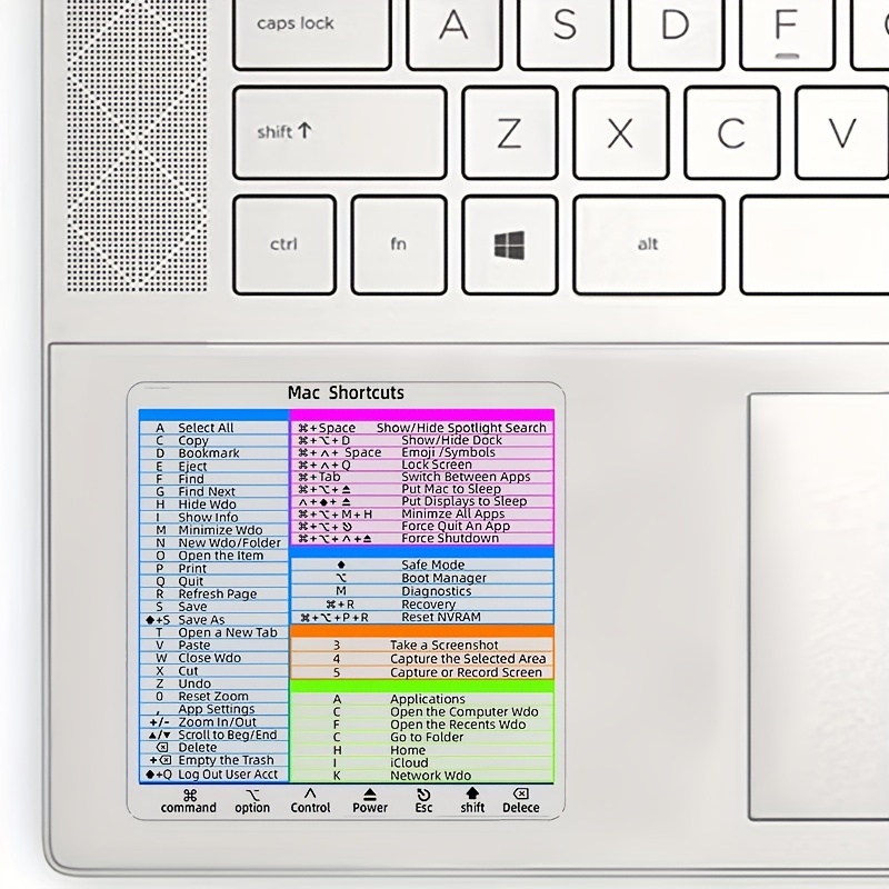 for macbook shortcut key sticker color transparent