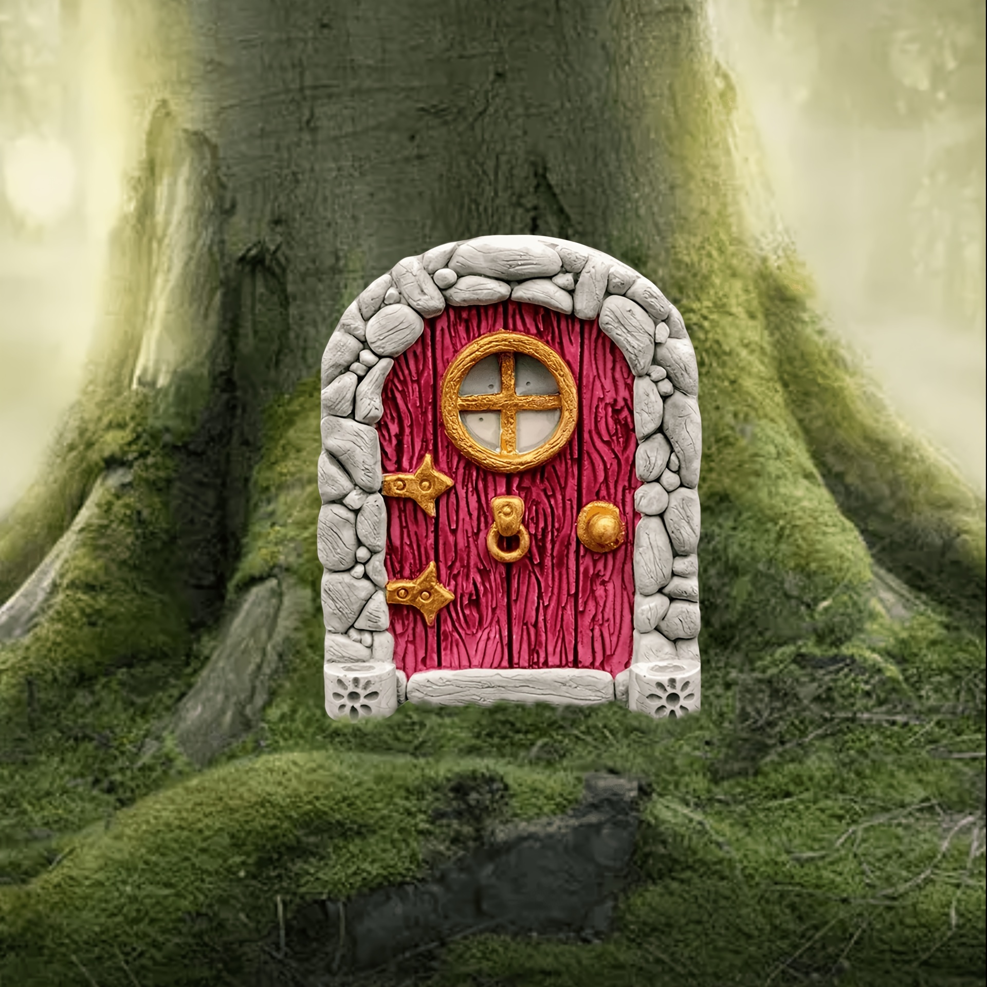 Tree Fairy Door Decor Micro Fairy Garden Outdoor Decoration - Temu