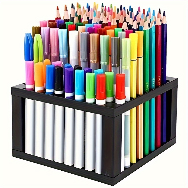 Paint Brush Holder Square Brush Organizer Multi Holes Pencil - Temu