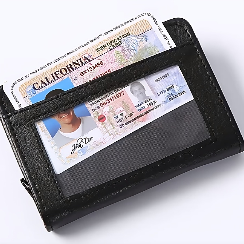 Buy Small PU Leather Wallet with Card Holder and Clip