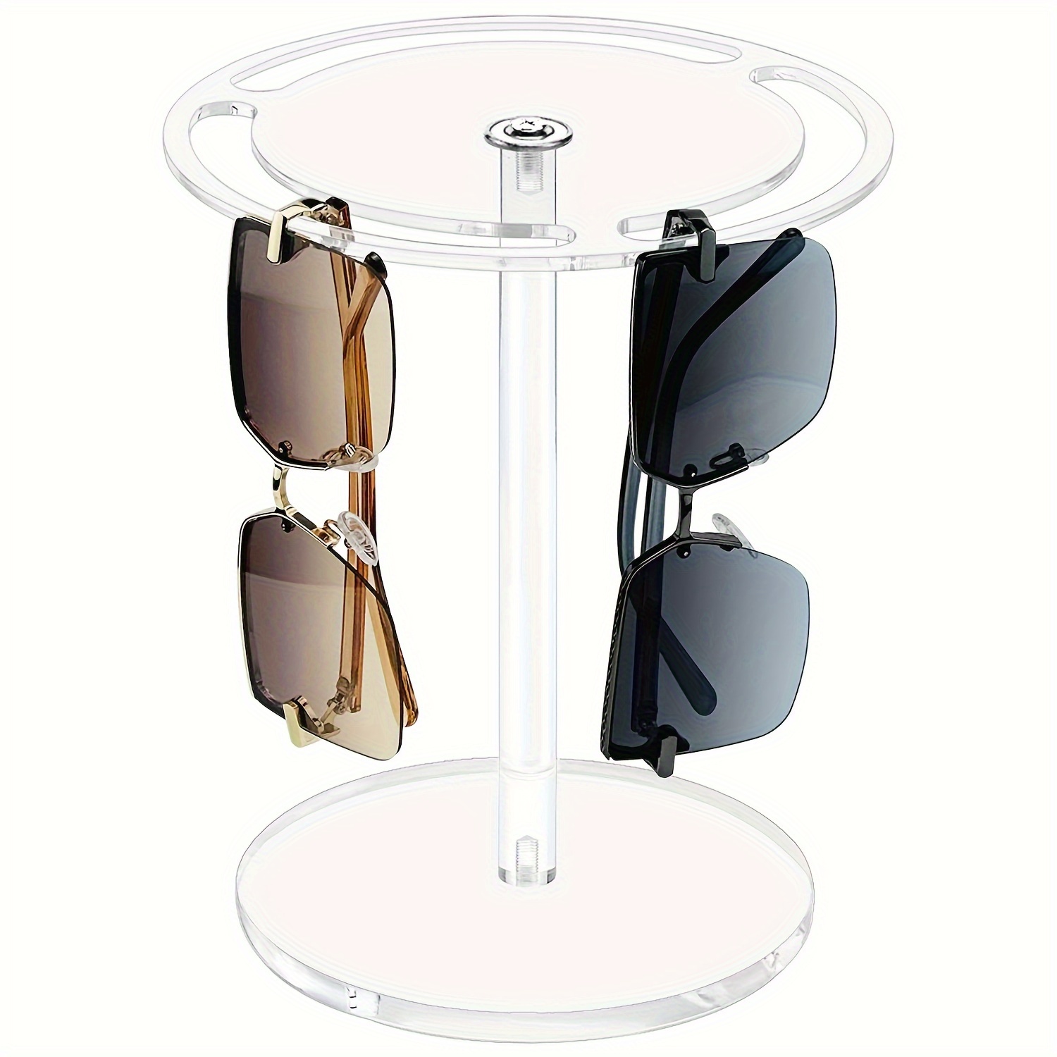 Organizador acrílico para lentes de sol, almacenamiento para lentes con 6  ranuras para múltiples lentes, paquete de 2, transparente
