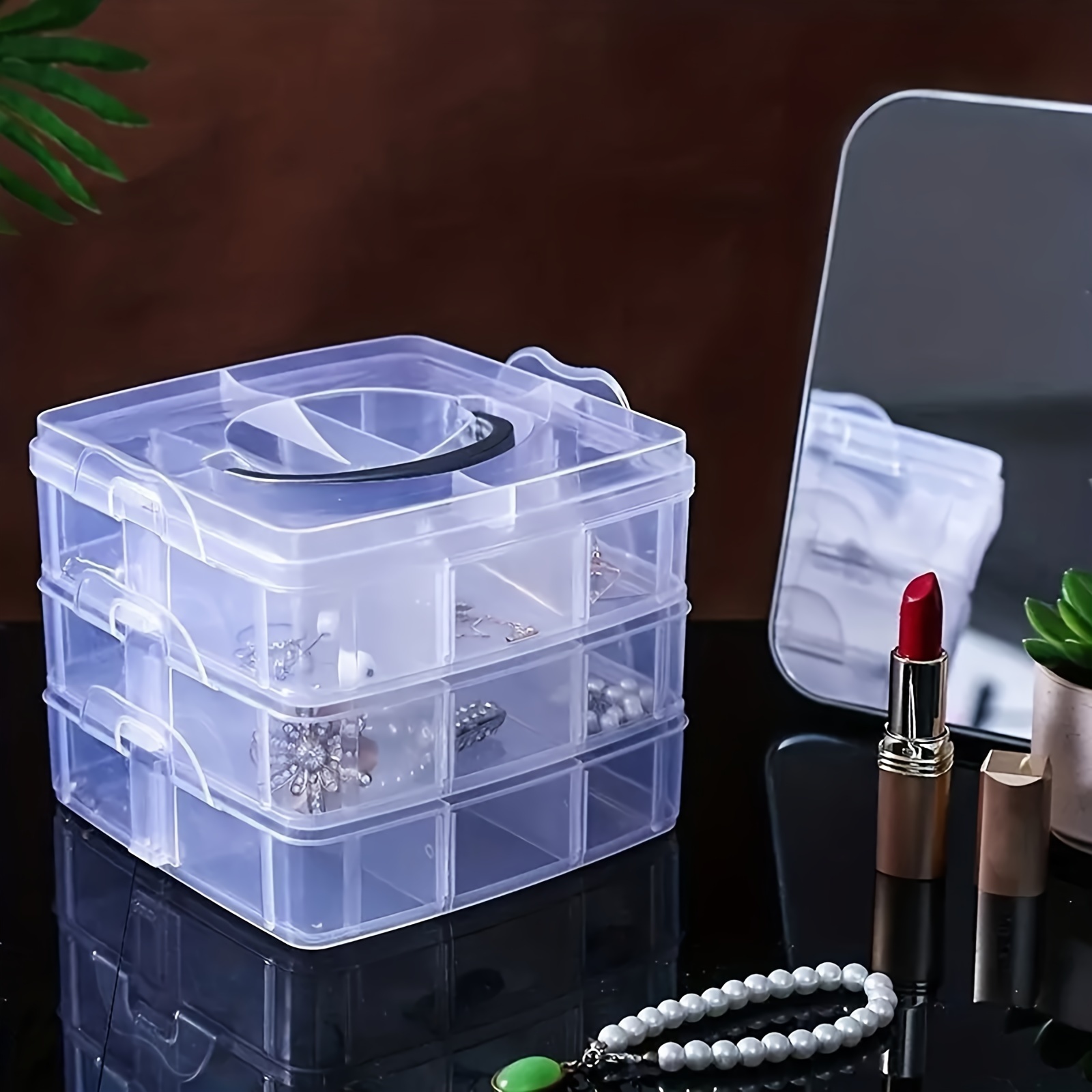 Jewelry Organizer 3 Layer Clear Plastic Jewelry Box Ring - Temu