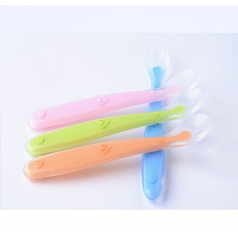 Learning To Eat Made Fun: Children's Silicone Spoons For Baby's Tableware -  Temu