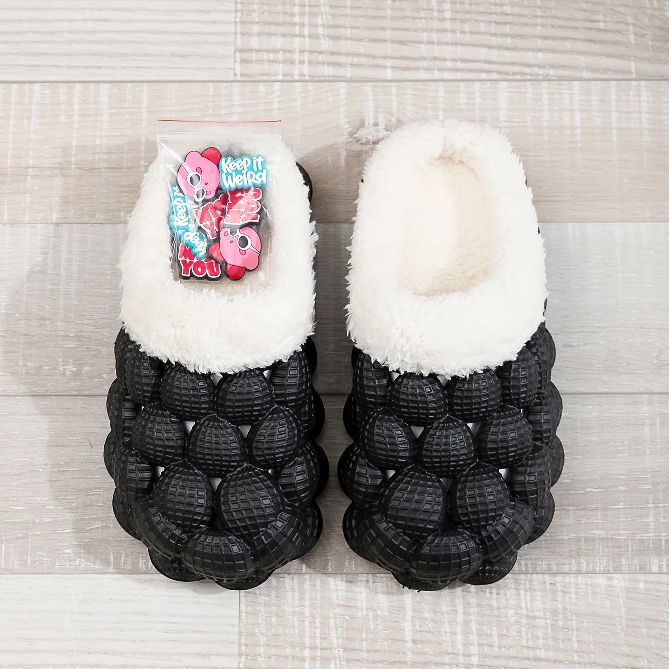 Women's Warm Plush Bubble Slippers, Cartoon Cute Fuzzy Comfy