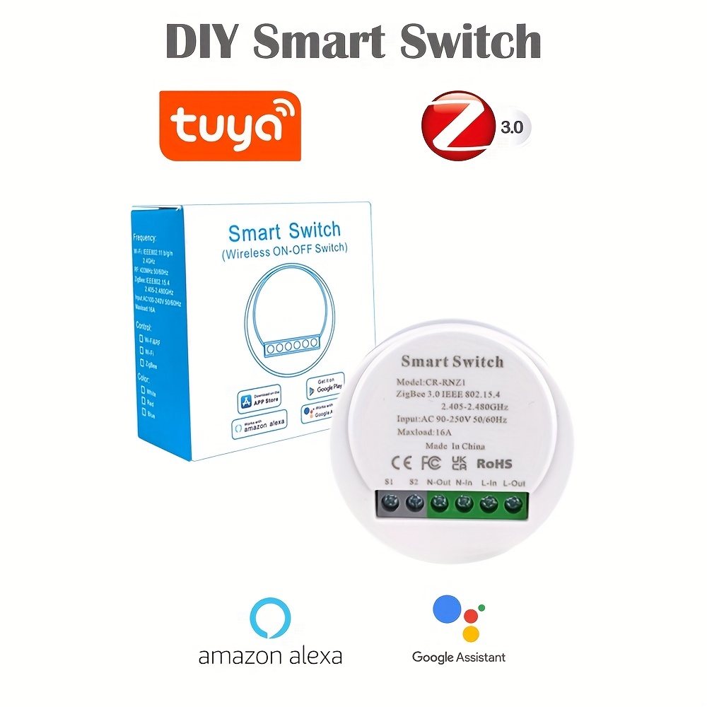 Cellphone Voice Control Tuya Smartlife WiFi Smart Switch Module 10A 16A  250V Ce RoHS Google Home Alexa - China Smartlife Switch, Smart Module