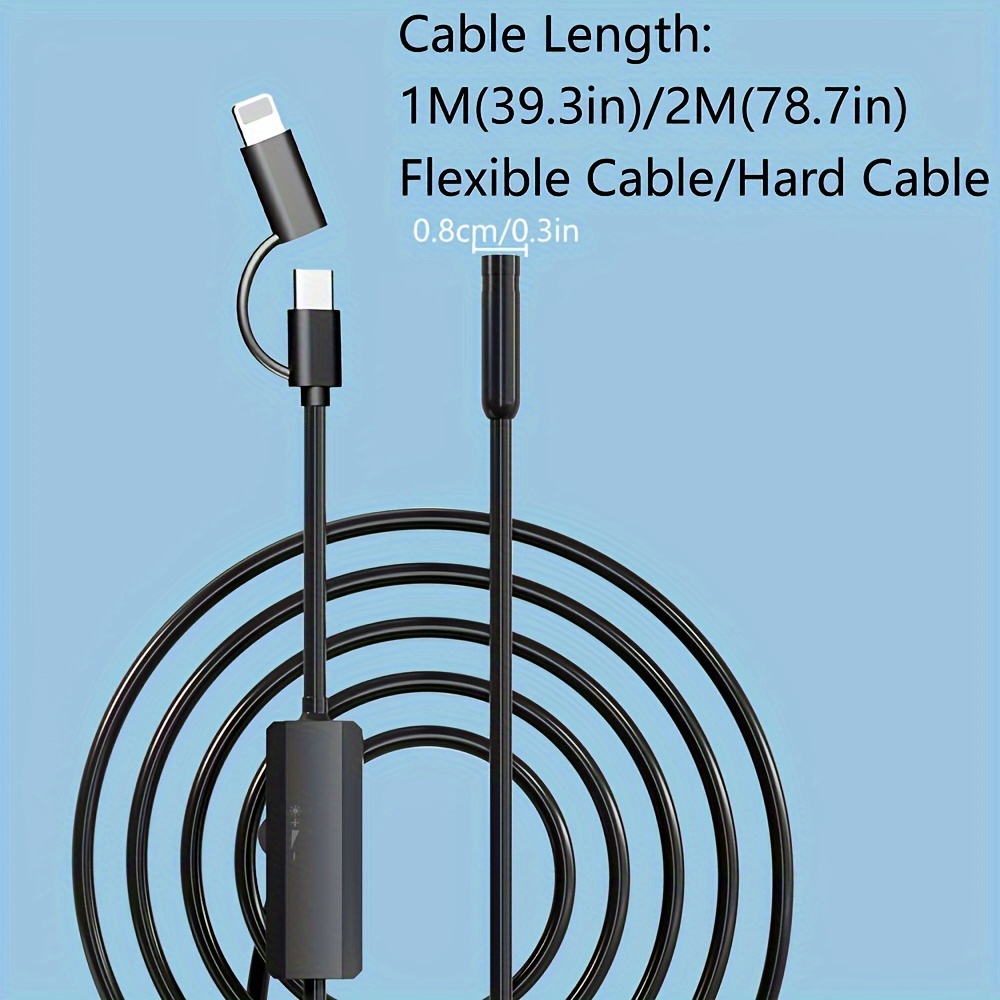 Mini Cámara Endoscópica Impermeable Ip67 Cable Duro - Temu