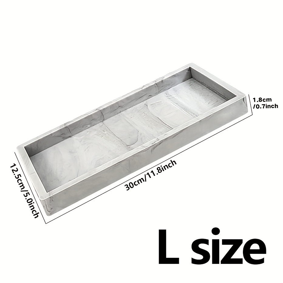  NiHome Silicone Bathroom Vanity Tray Countertop Tray 12'' x 5'' Bathroom  Toilet Tank Tray Rectangle Tray for Kitchen Sink Dish Soap Scrubber  Organizer Silicone Tray for Lotion Bottles (Large, Black) 