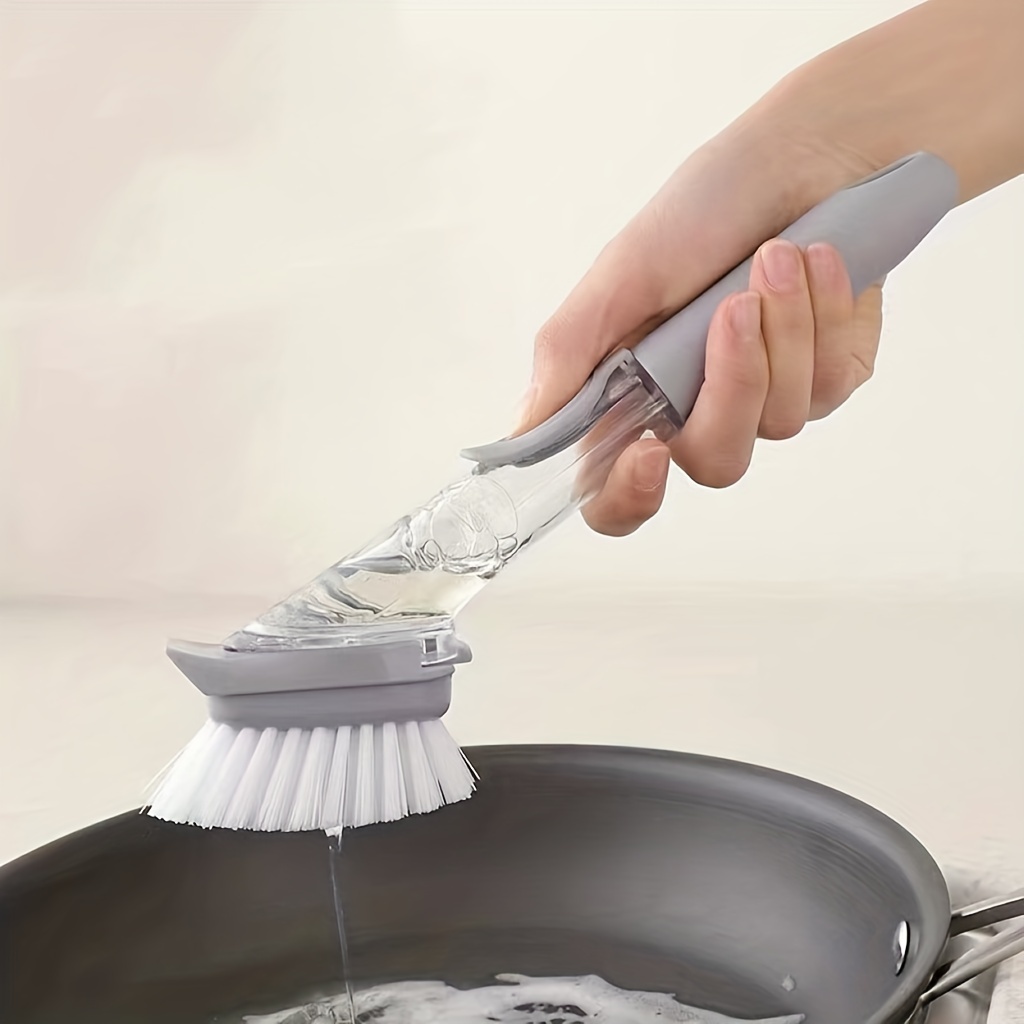 Multifunctional Hydraulic Cleaning Brushes, Soap Dispensing Dish Brush With  Handle, Kitchen Scrubbing Brush Dishwasher Cleaning Sink With 1 Replaceable  Brush Head, Auto Filling Pot Washing Brush - Temu Bahrain