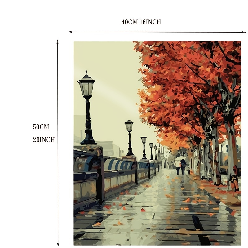 Paint By Numbers Adults Autumn Street Fall DIY Painting Kit