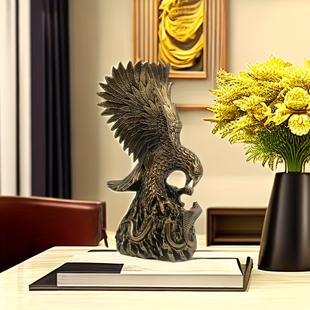 Statue d'aigle en polyrésine, décoration moderne pour étagères, café, table