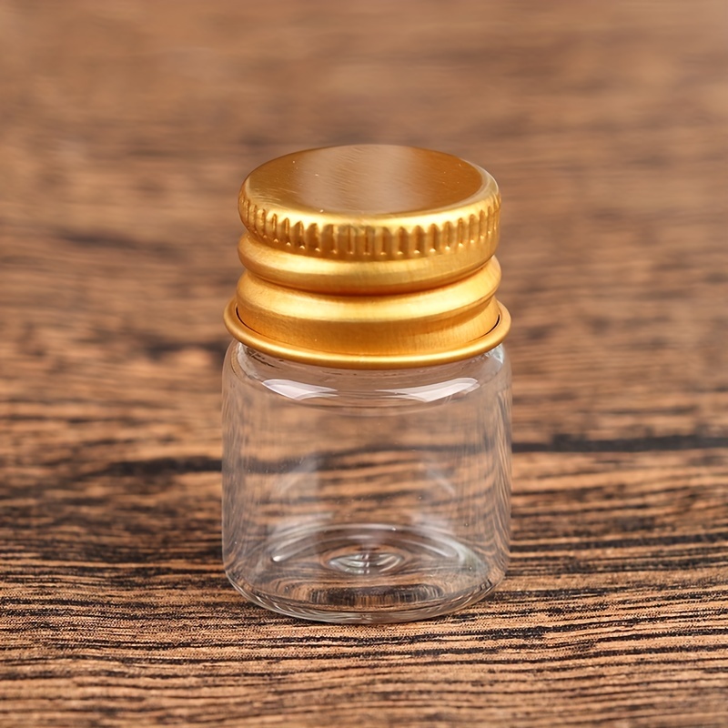 30PCS 5ML Tiny Jars Mini Cute Clear Glass Bottles Vials Message Bottle  Empty Sample Storage Containers with Aluminum Screw Caps for Samples or Art