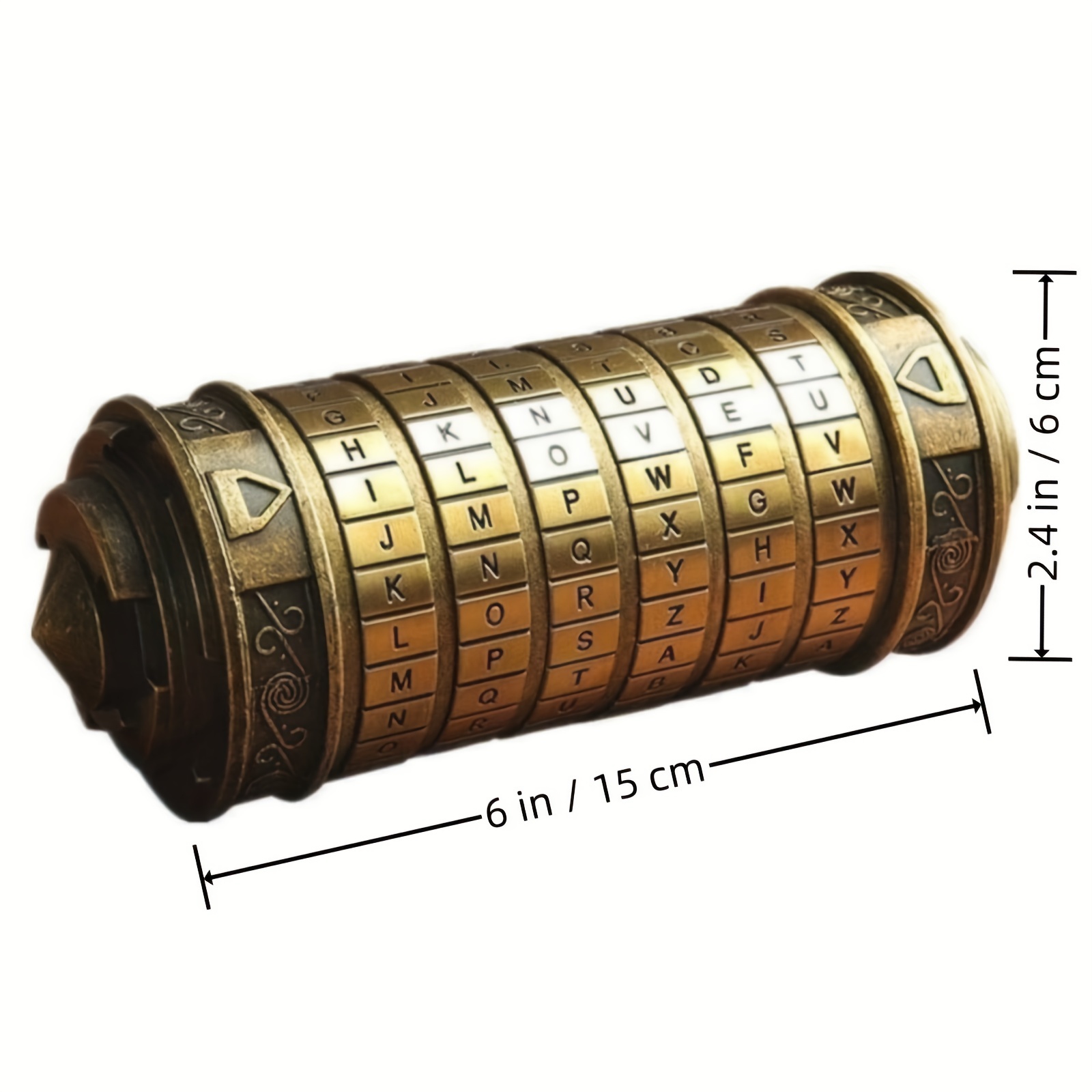 vintage golden retro cylinder lock box combination dial - Temu
