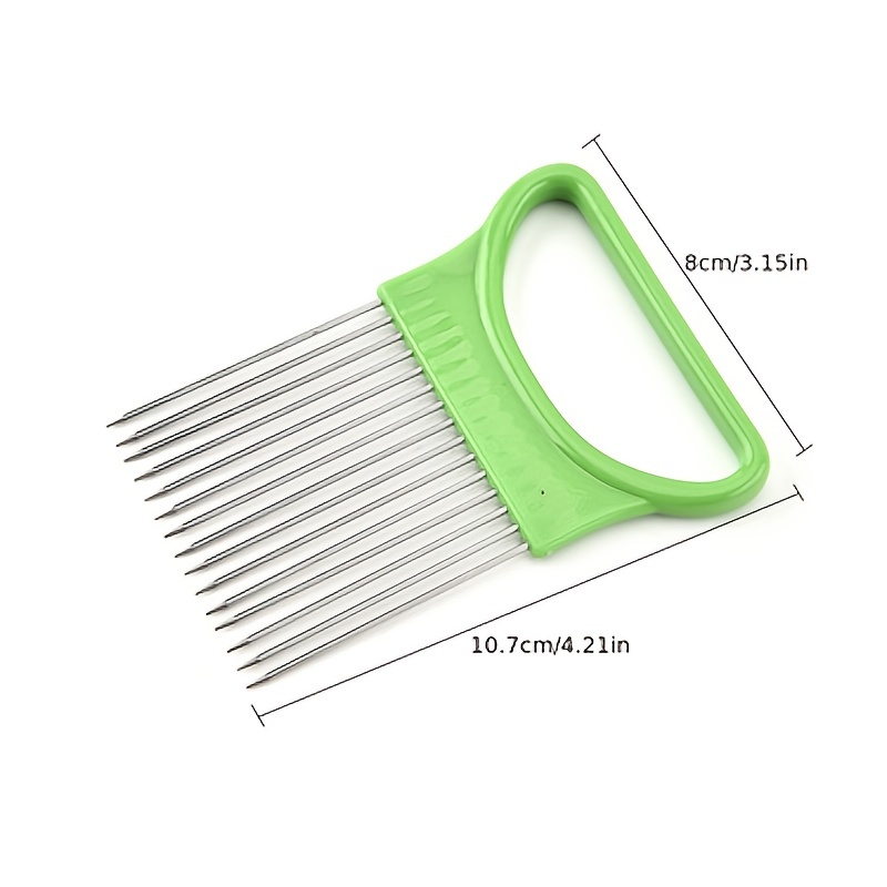 Handy Stainless Steel Onion Holder Tomato Slicer Vegetable Cutter