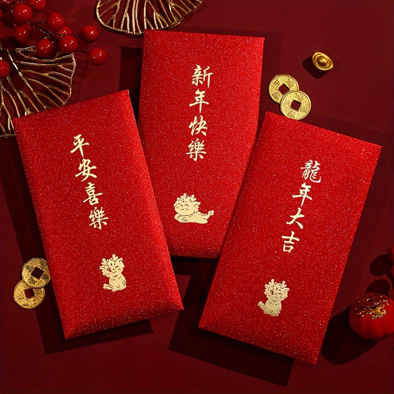 6pcs Chinese Red Envelopes Lucky Money Gift Envelopes Red Packet for New  Year, Birthday, Wedding, Housewarming Red Envelope A