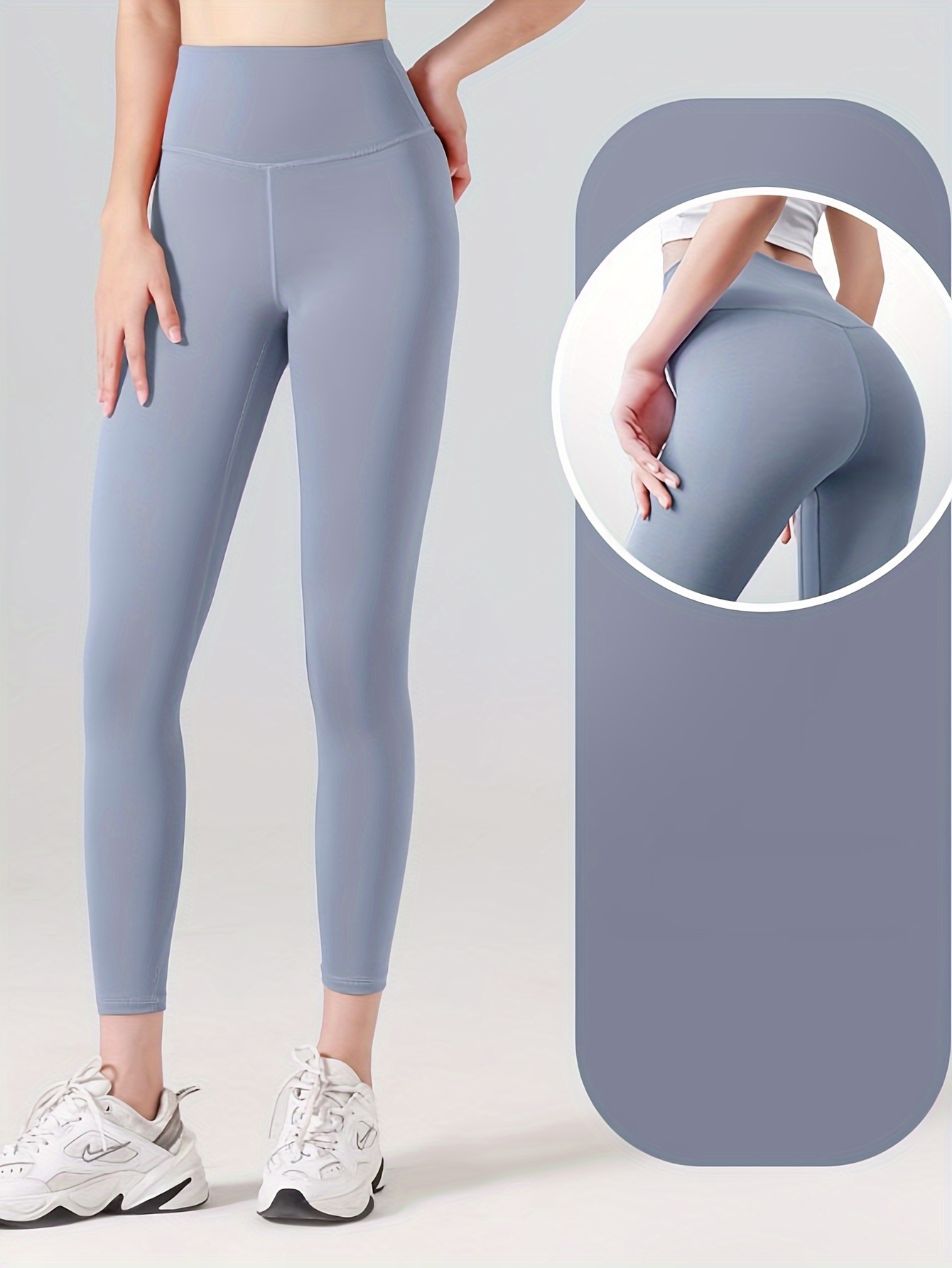 And Blue Gradient Seamless Knitted Leggings Sports Fitness Yoga