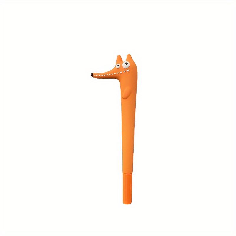 Image of 1pc/3pcs Of Fox-shaped Pens, Cute Cartoon Fox Stationery For Office Use, Black 0.5mm Needle Tip, Refillable And, Perfect As Gifts For Students For Christmas And New Year Back-to-school