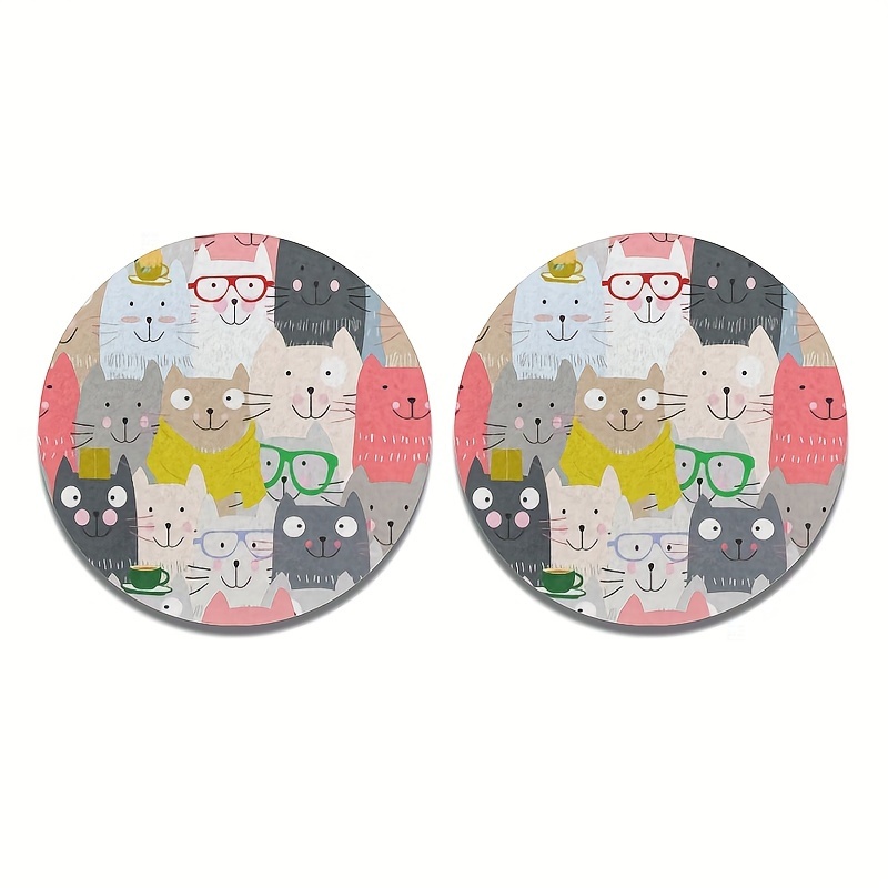 Coasters, Car Cup Holder Coasters For Car, Noble Cat Funny Pad