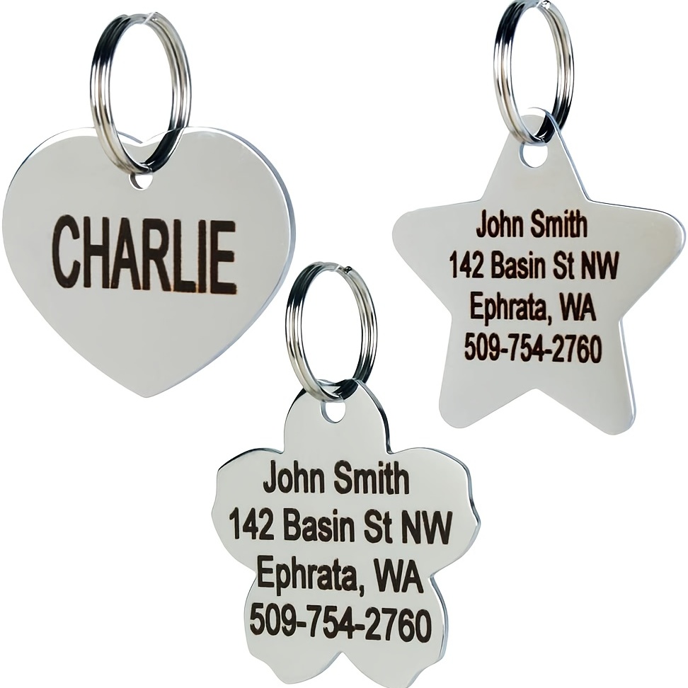 Slide-On Personalized Stainless Steel Pet ID Tag