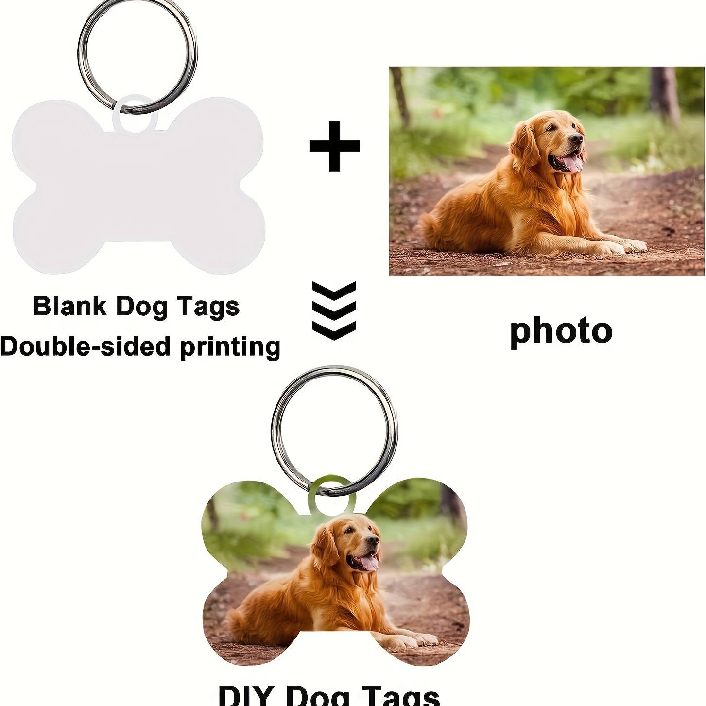 Sublimation Blank Dog Tag Keychain Bone Shaped Double Sided - Temu