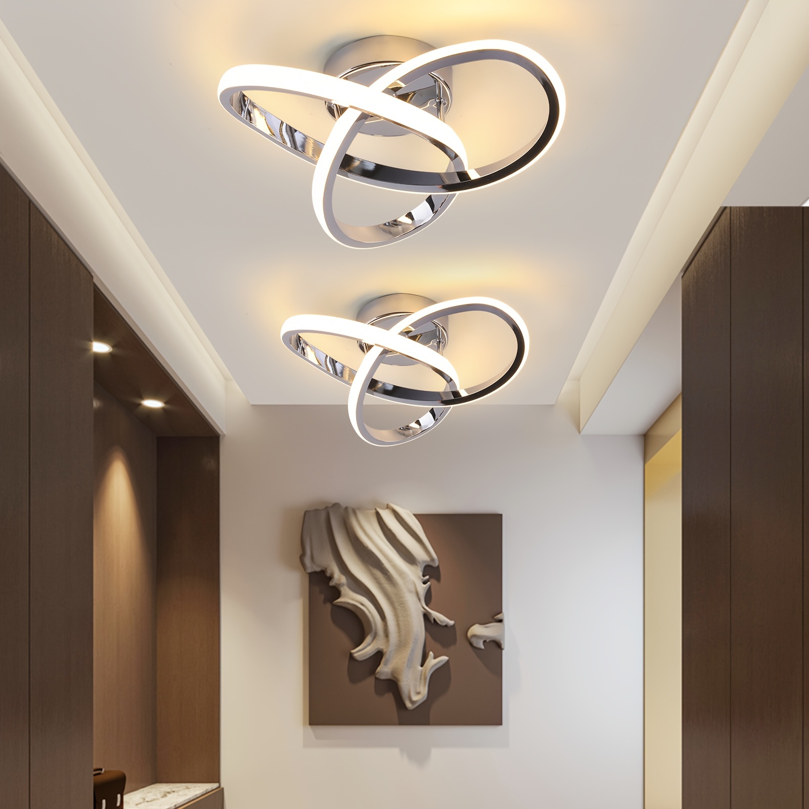 Plafonnier LED,Moderne Lampe de plafond 22W 2520lm,Acrylique Luminaire  Plafonnier,Lampe de Lustre pour Couloir Coucher Salle de Bains Cuisine  Salon