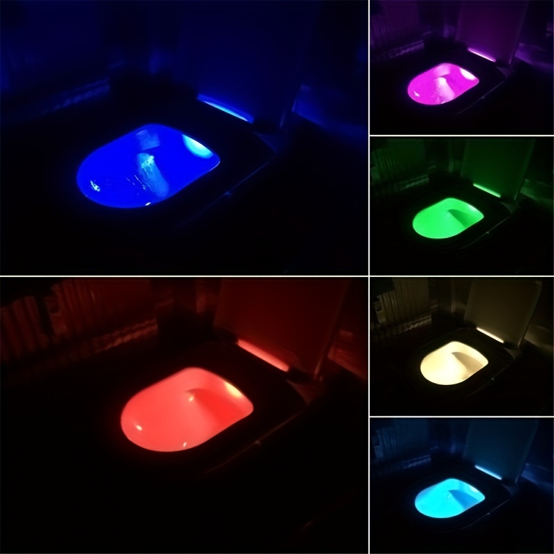 Toilet Night Light 8 Color LED Human Body Auto Motion Sensor Bathroom Seat  US
