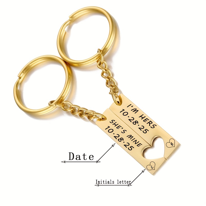 Customized Keychain With Personalized Letter Initials 