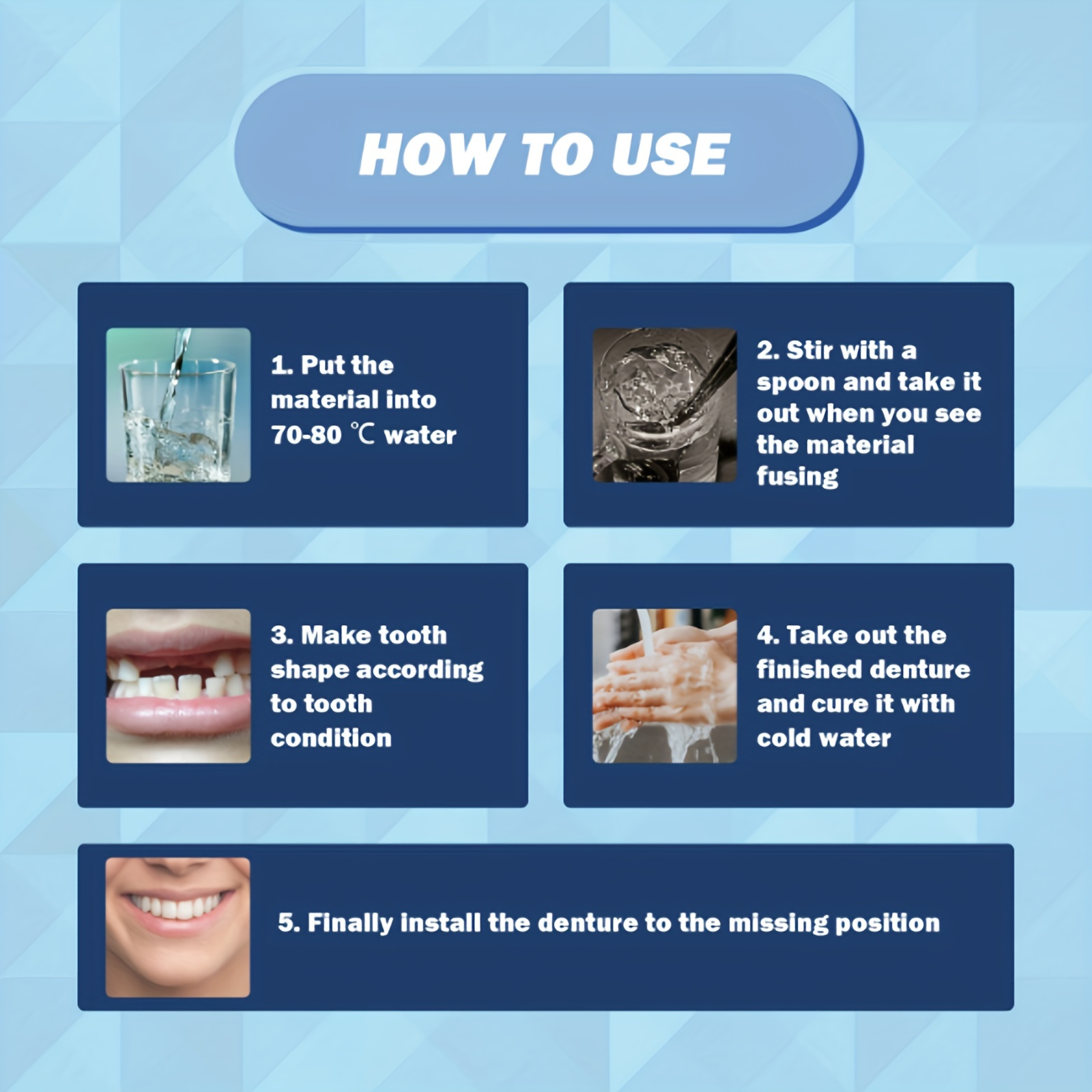 Materiale Di Riempimento Dentale In Resina, Trucco Per Feste, Dentiera,  Decorazione, Fori Dentali, Interdentale, Riparazione Di Denti Rotti, Morso  Di Plasticità - Temu Italy