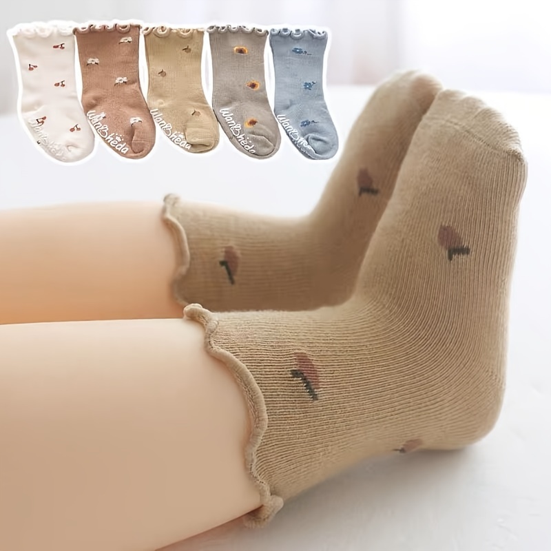 Juego de 5 pares de calcetines lisos para niño/niña variante 1