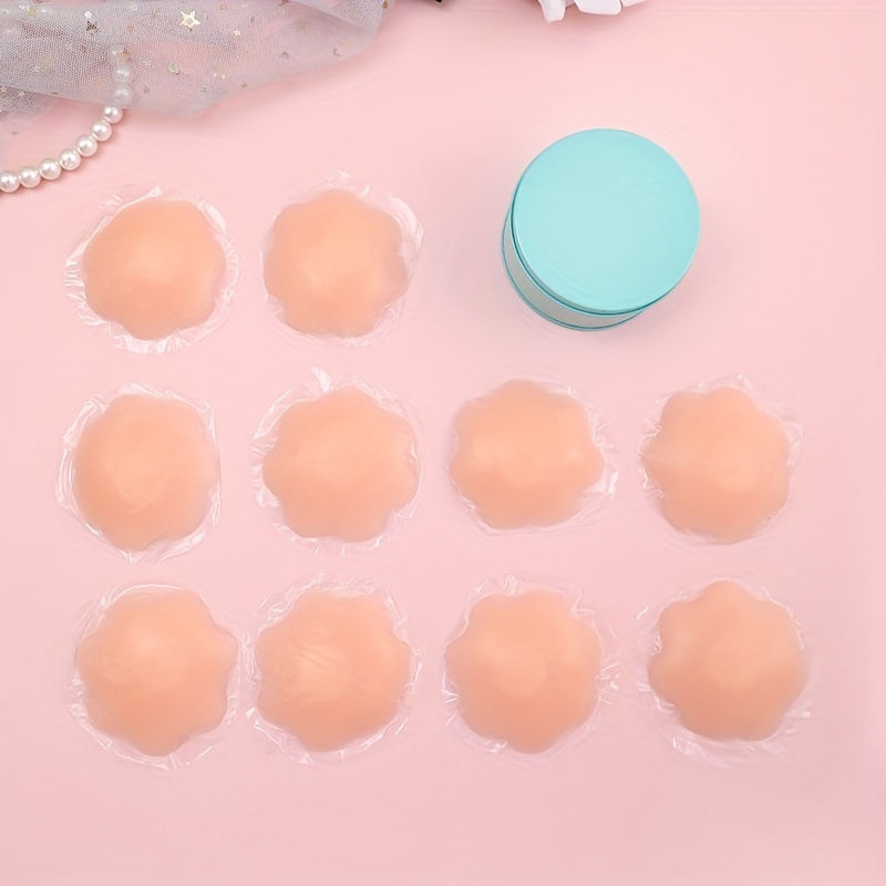 Nipple Covers 4 Pairs For Women, Reusable Adhesive Invisible Pasties  Silicone Cover For Dress Pink