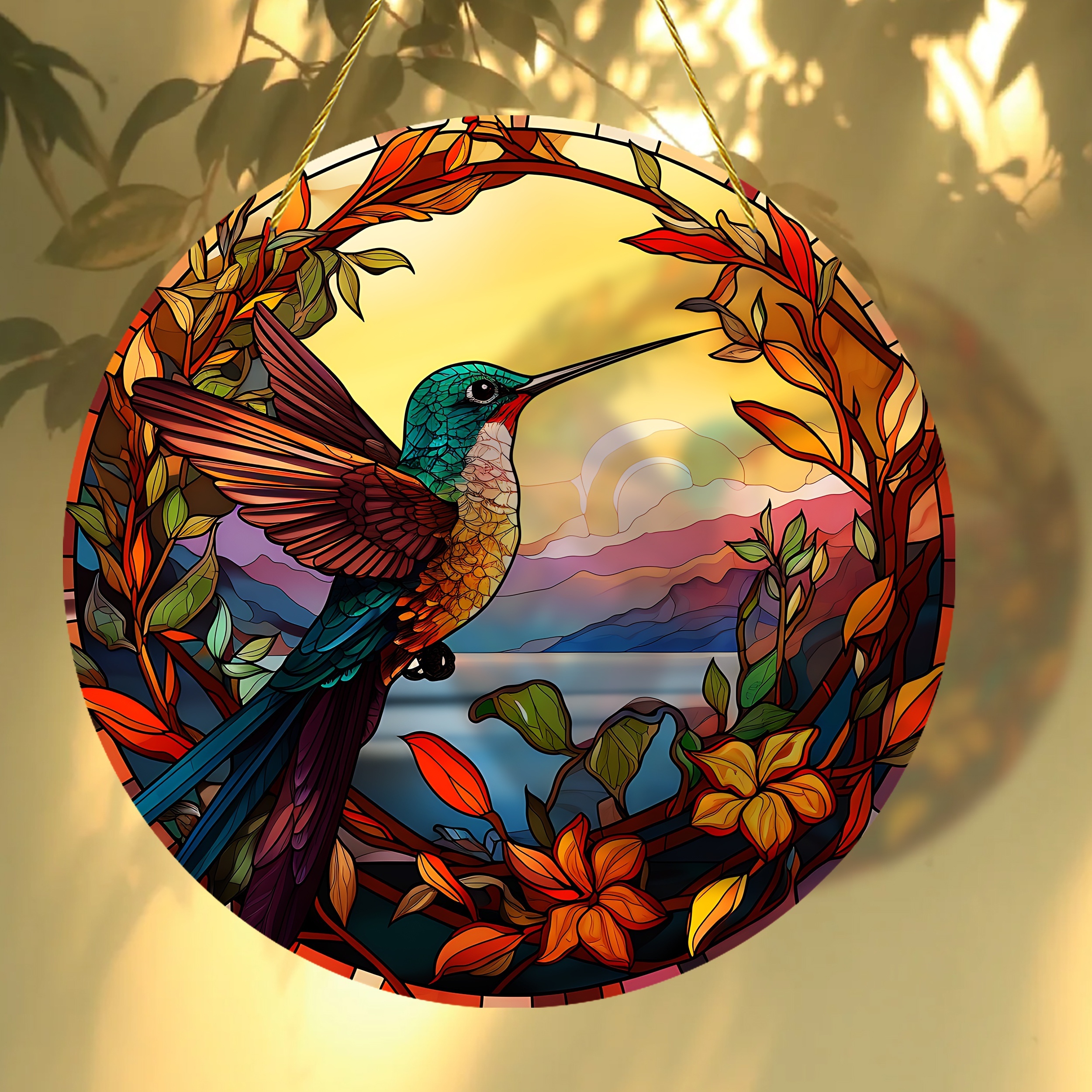 Stained Plastic Hanging Window Hummingbird Suncatcher Bird - Temu