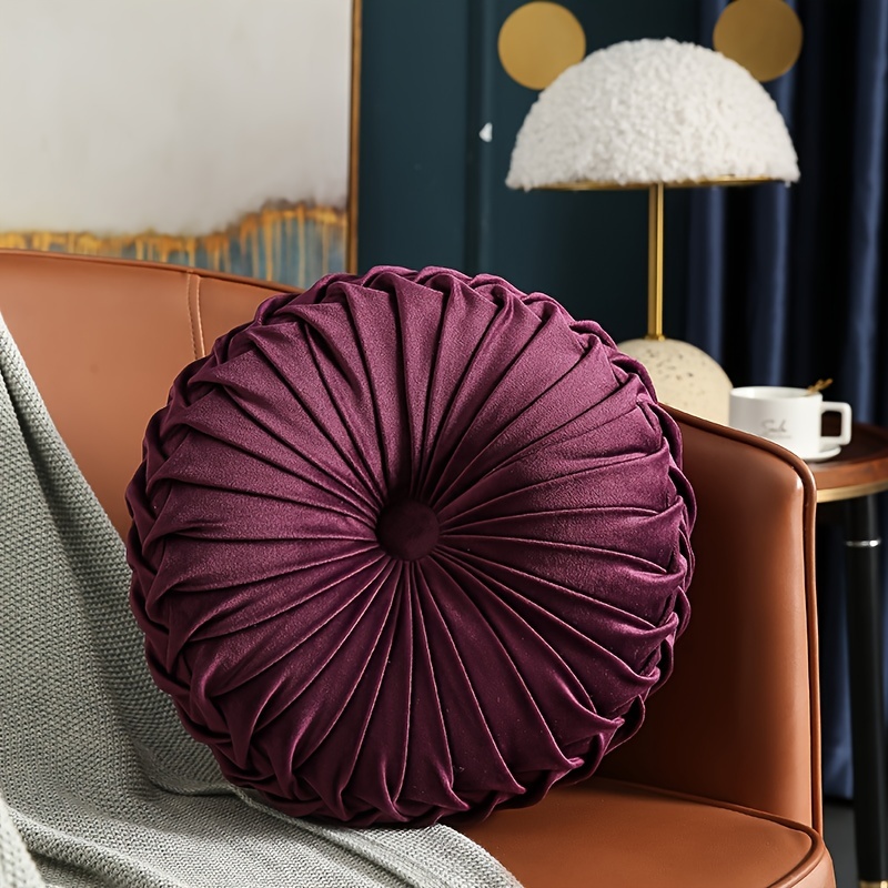 Velvet Pumpkin Round Cushion for Home Decor