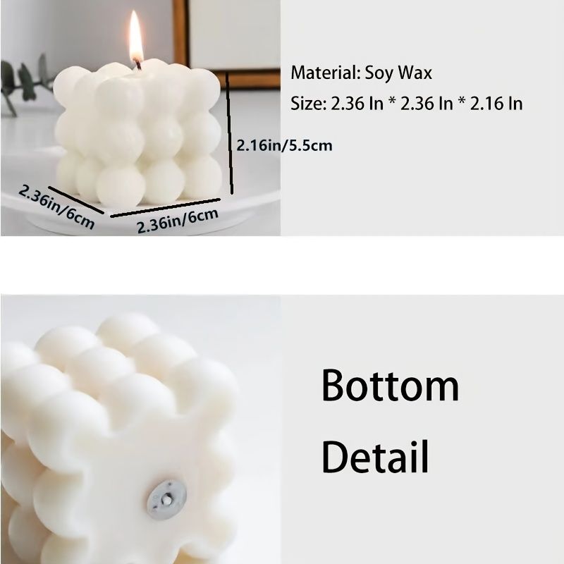 1pc bubble cube candle decorative candles soy wax scented candle for birthday wedding candle christmas gifts aesthetic candle 1