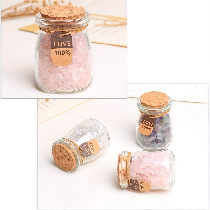 Rose Quartz Decorative Crushed Gravel Pebble Stones Vase - Temu