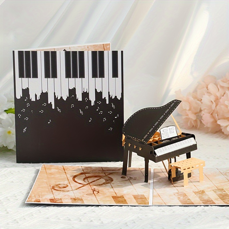 

3d Pop-up Card For All Occasions - Happy Birthday, Graduation, Father's Day, Mother's Day, Congratulations, Retirement, Thank You - Musicians, Teachers, Gift For Music Lovers