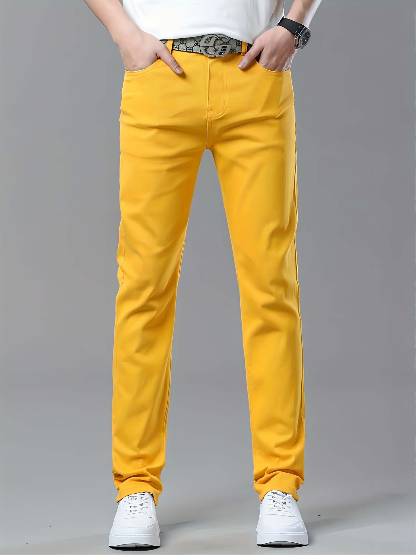 Men's Semi-formal Skinny Jeans, Chic Street Style Stretch Jeans